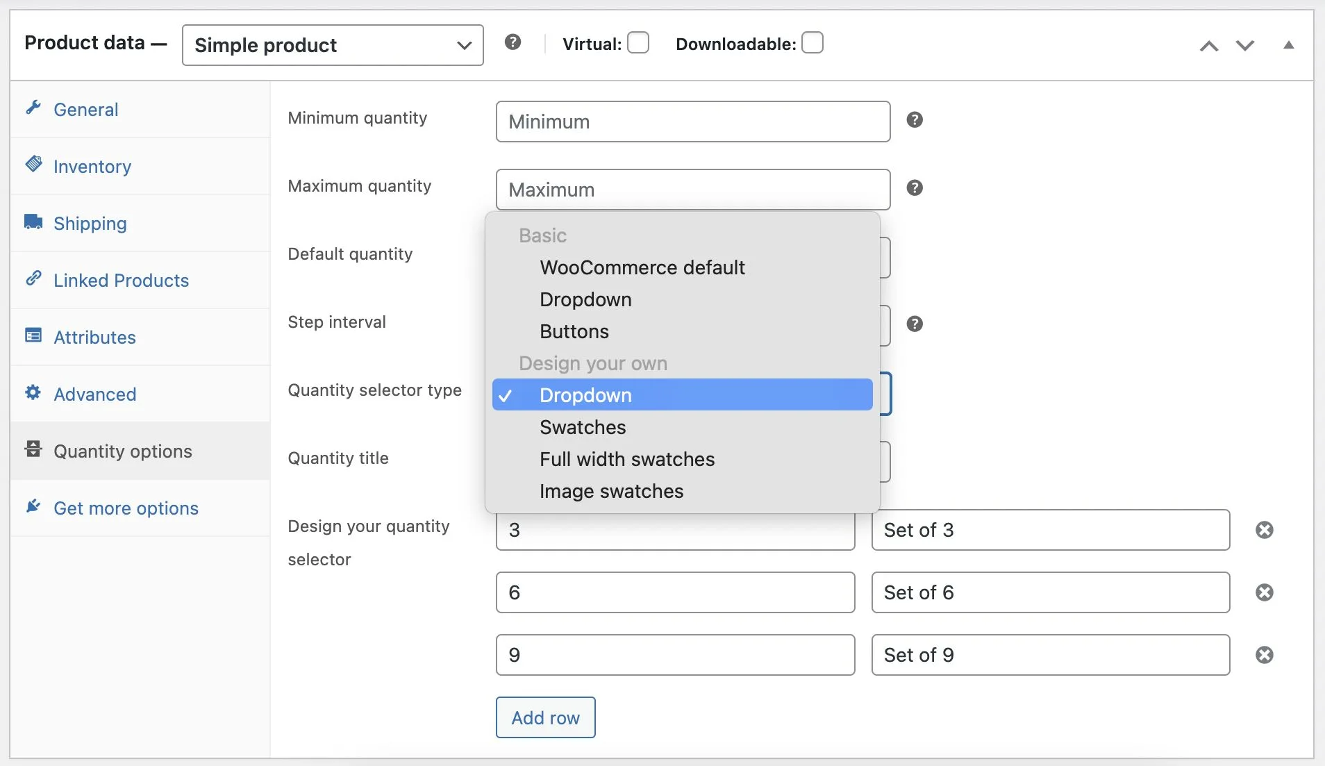 Shop Page Quantity Selector